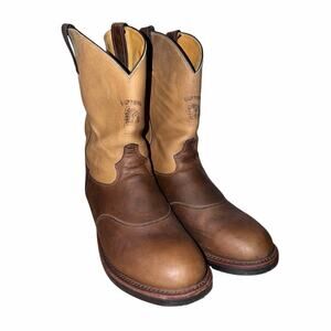 Chippewa men’s 12 EE tan leather slip on work boots western farm ranch wear USA